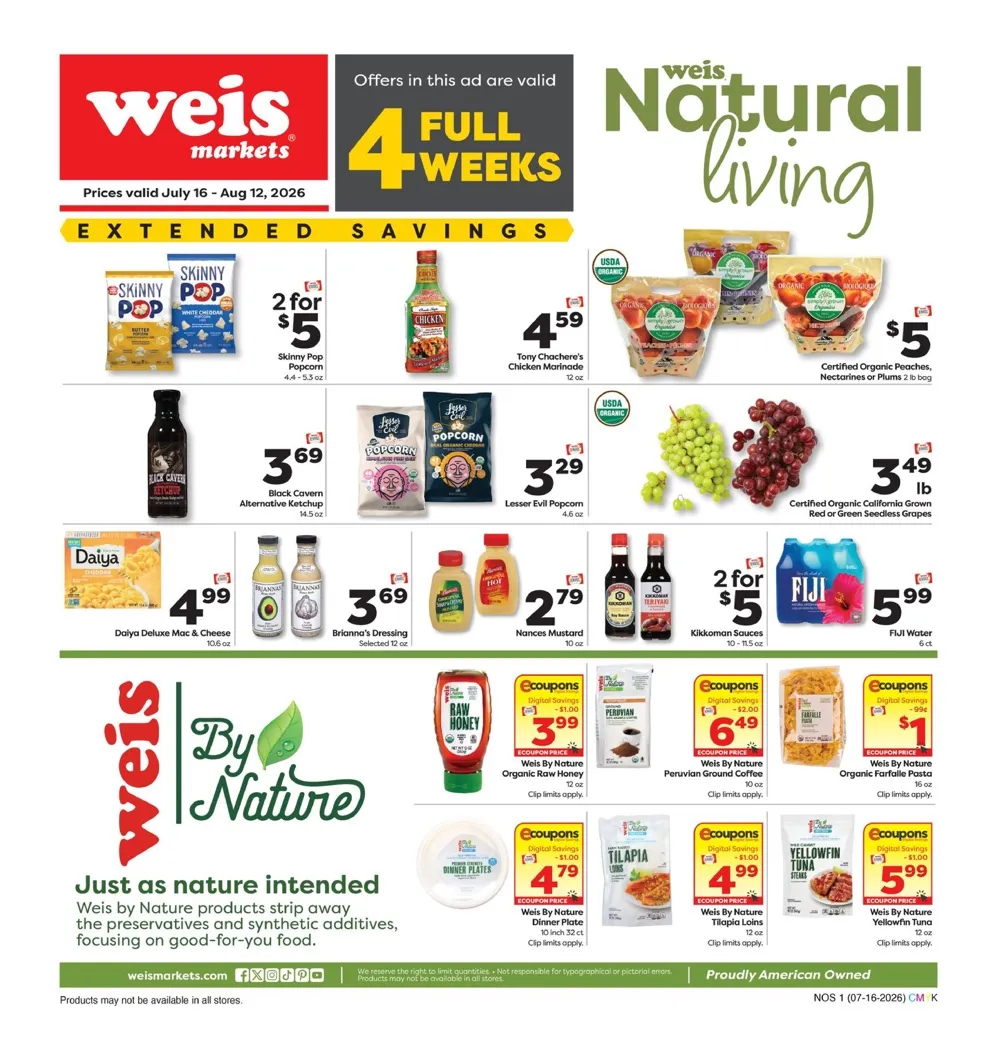 July 16 - August 12 Natural & Organic