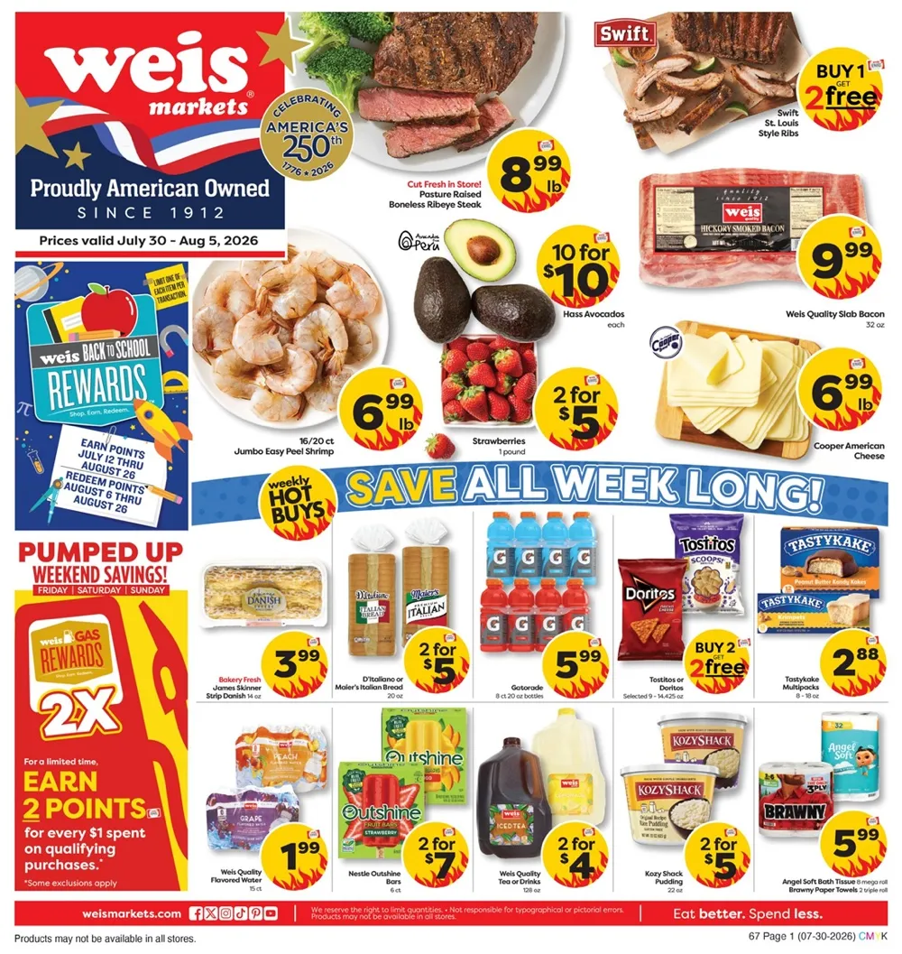 Weis Markets Weekly Ad (July 30 – August 12, 2026) Preview - Image 1 July 30 - August 5