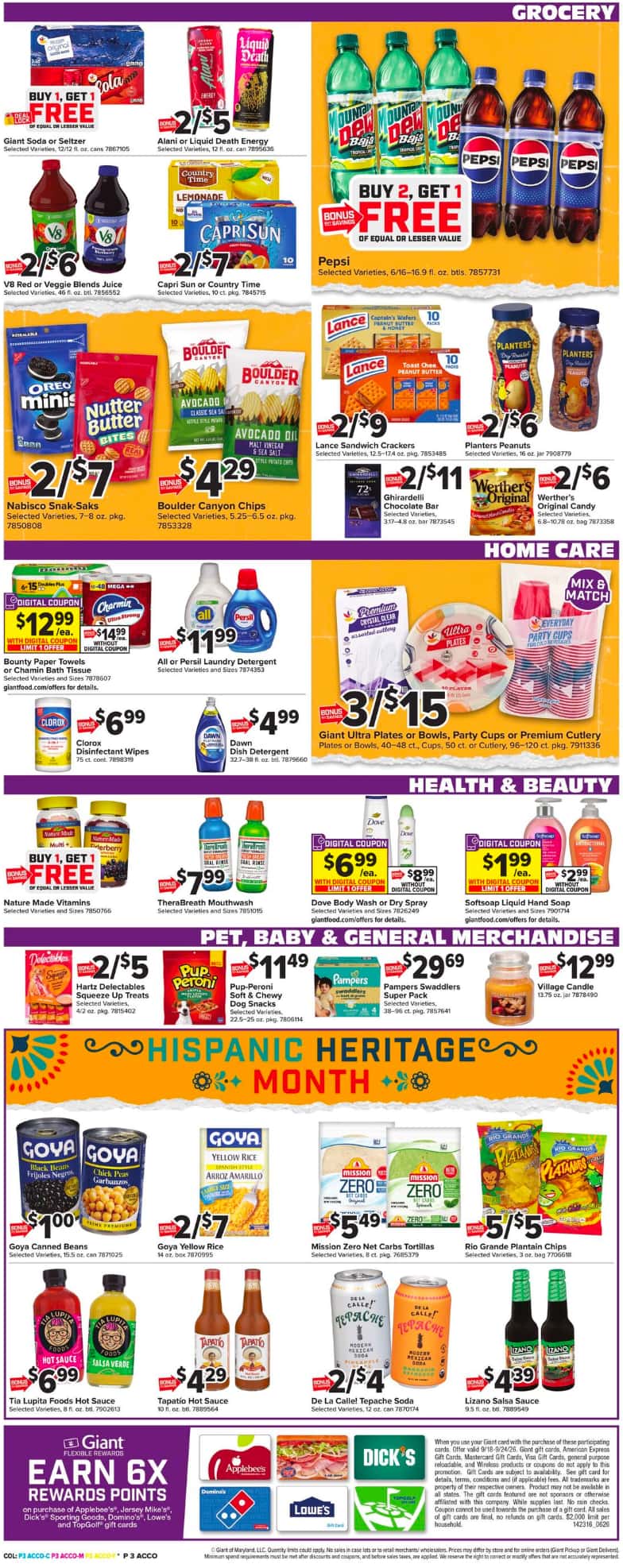 Giant Food Weekly Ad (September 18 – 24, 2026) Preview - Page