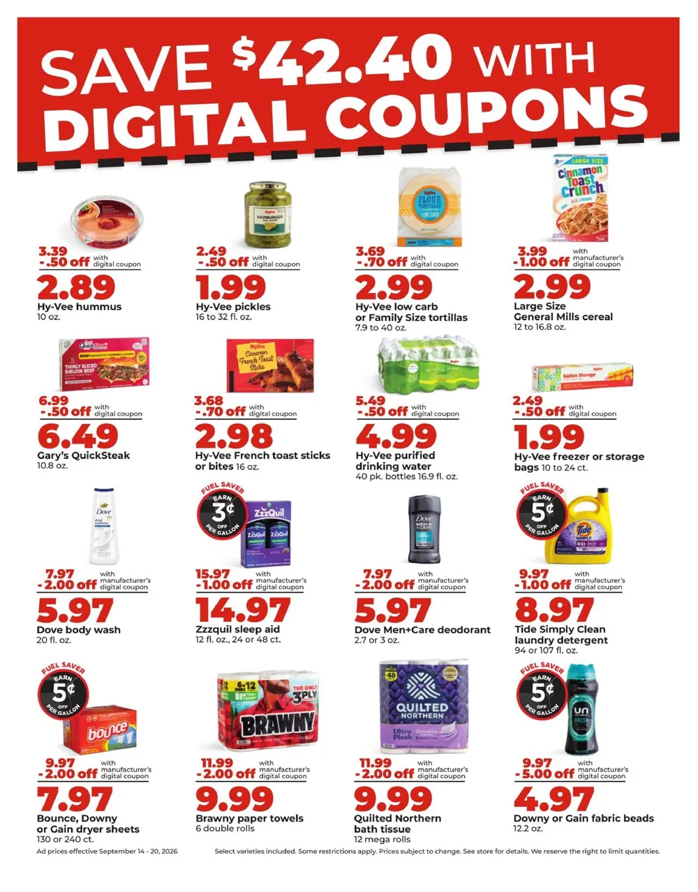 Hy Vee Weekly Ad (September 14 - 20, 2026) Preview - Page