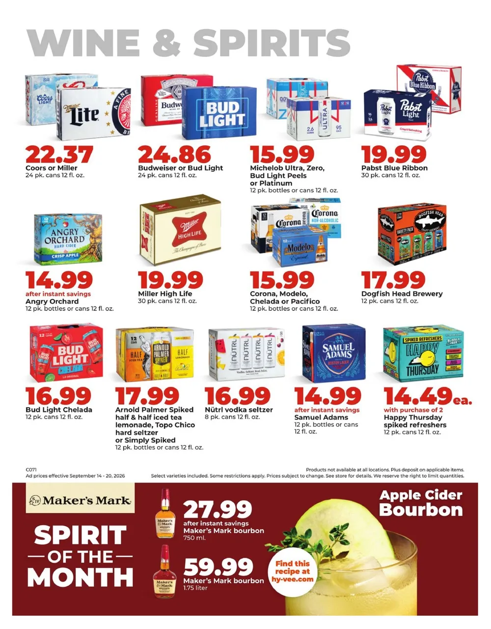 Hy Vee Weekly Ad (September 14 - 20, 2026) Preview - Page