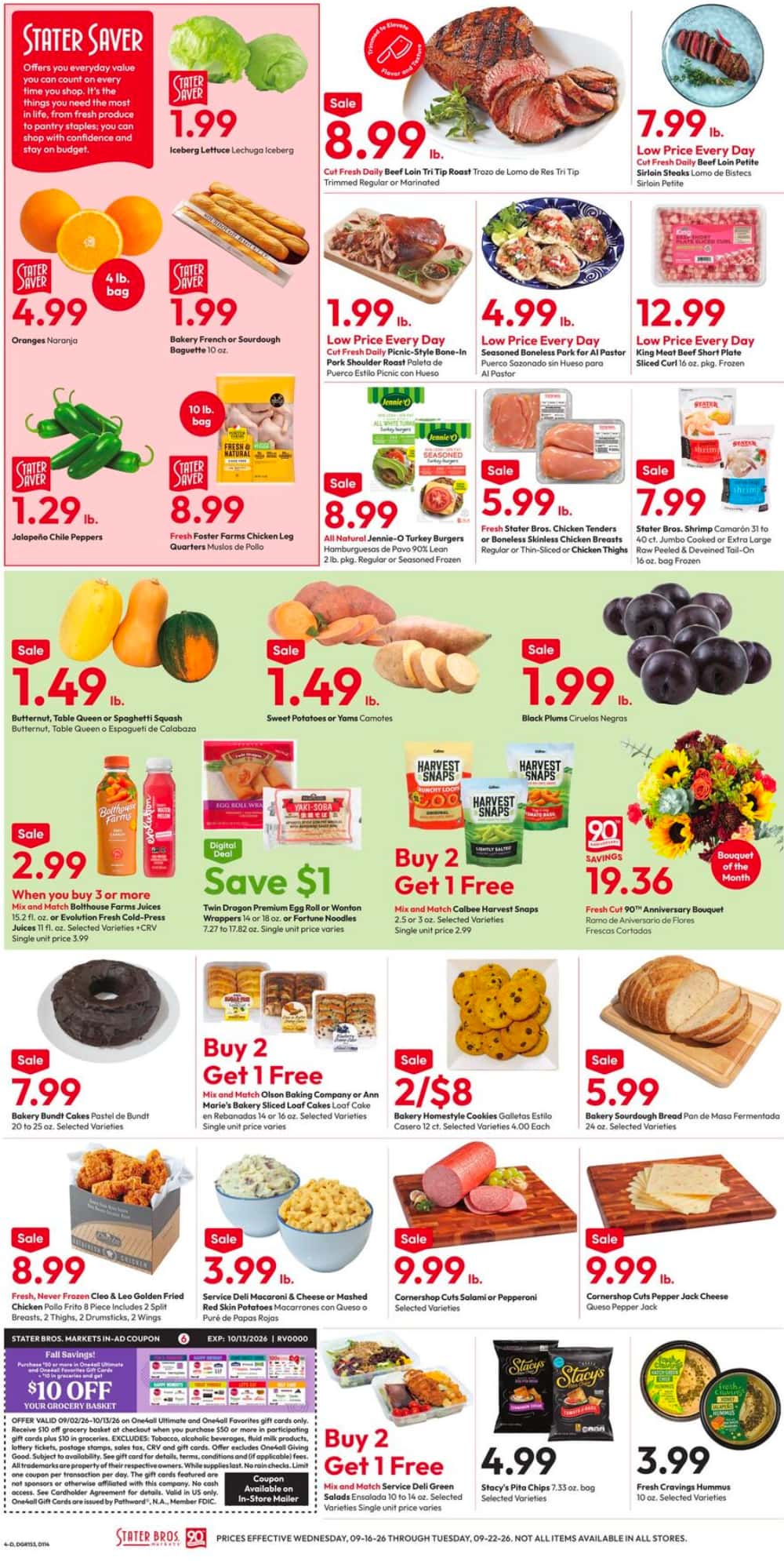 Stater Bros. Weekly Ad (September 16 - 22, 2026) Preview - Page