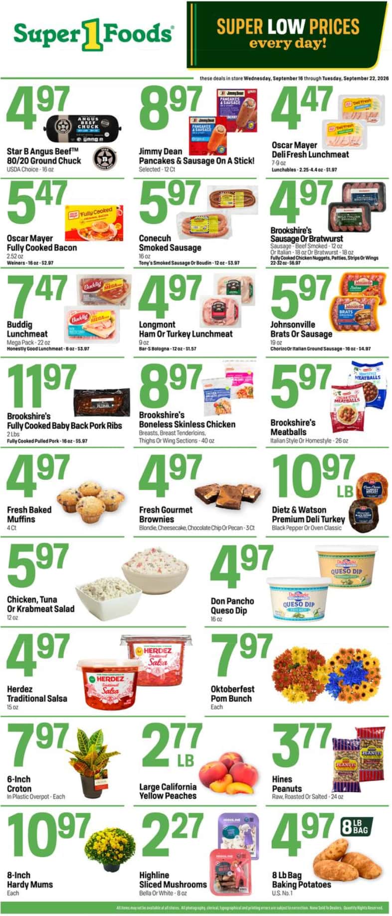 Super 1 Foods Weekly Ad (September 16 - 22, 2026) Preview - Page