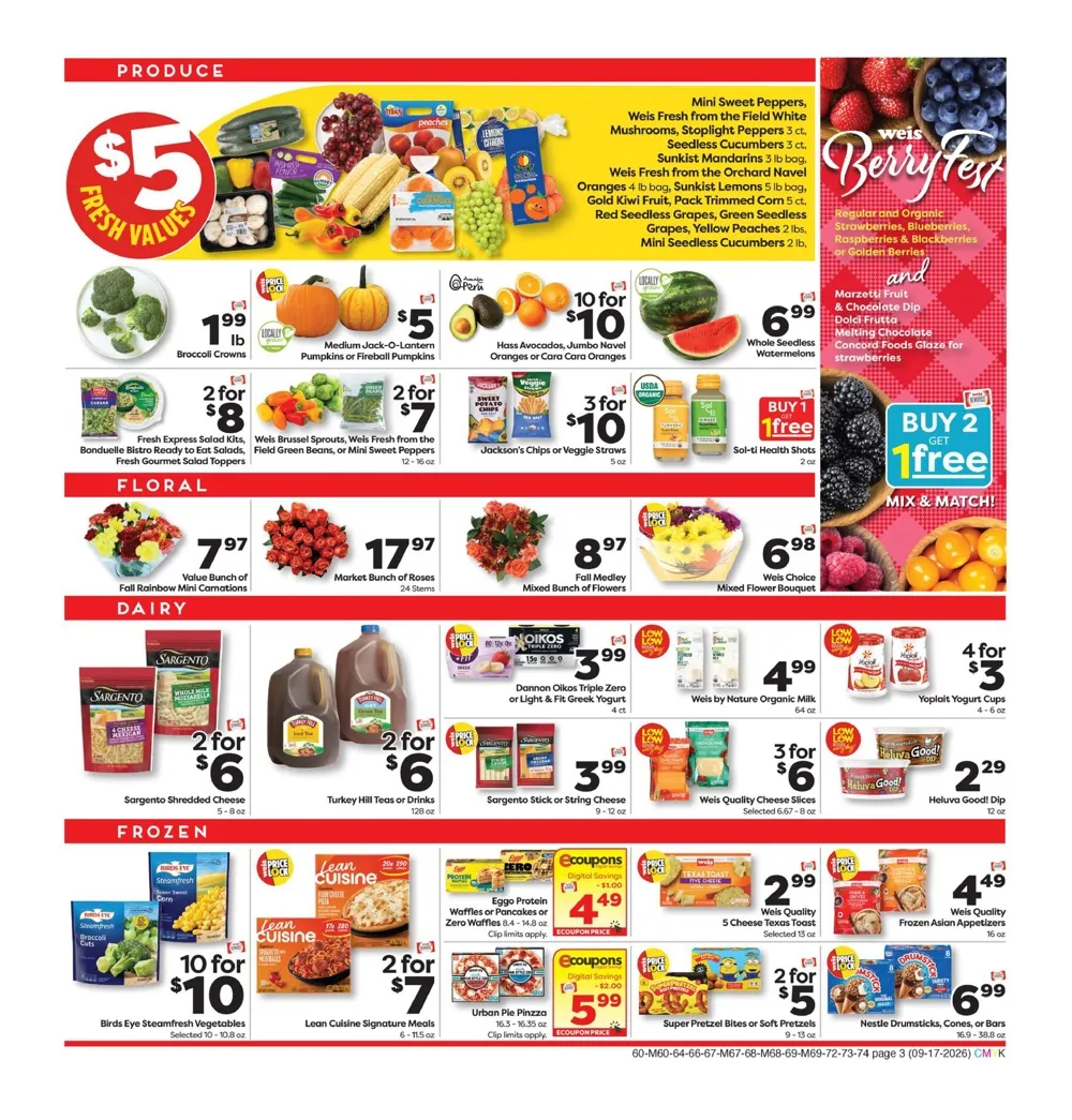 Weis Markets Weekly Ad (September 17 - 23, 2026) Preview - Page