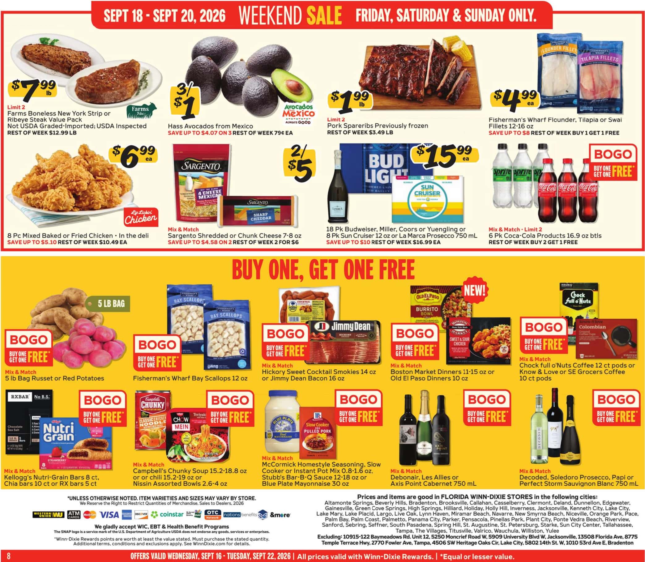 Winn Dixie Weekly Ad (September 16 - 22, 2026) Preview - Page